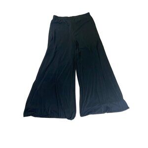 Vintage Cachet Women's Black Wide Leg Chiffon Pants - Large